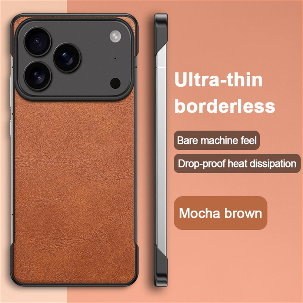 Ultra Thin Frameless Phone Cover - Classic Leather Ultra Thin PC Frameless
