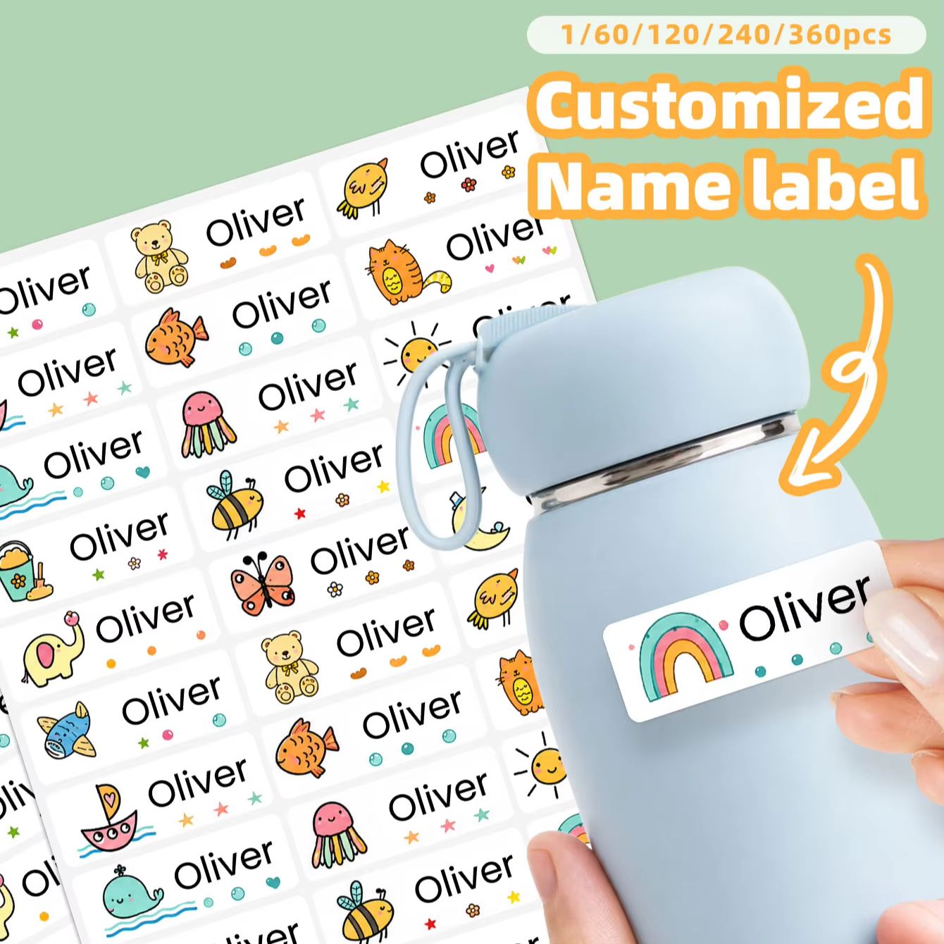 Power Banks - 1-360PCS Waterproof Custom Personalized Name Stickers
