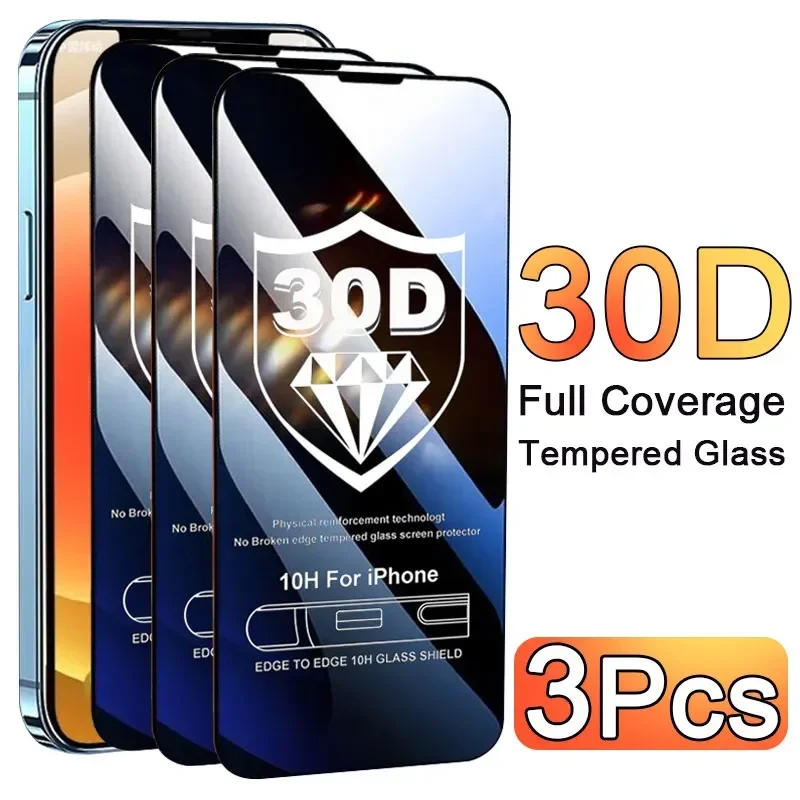Screen Protectors - 3PCS Glass Protector Phone Case for