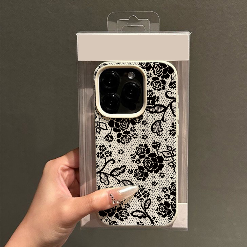 Elegant Black Lace Rose Floral - огляд і ціна Vintage Floral Pattern Soft Case