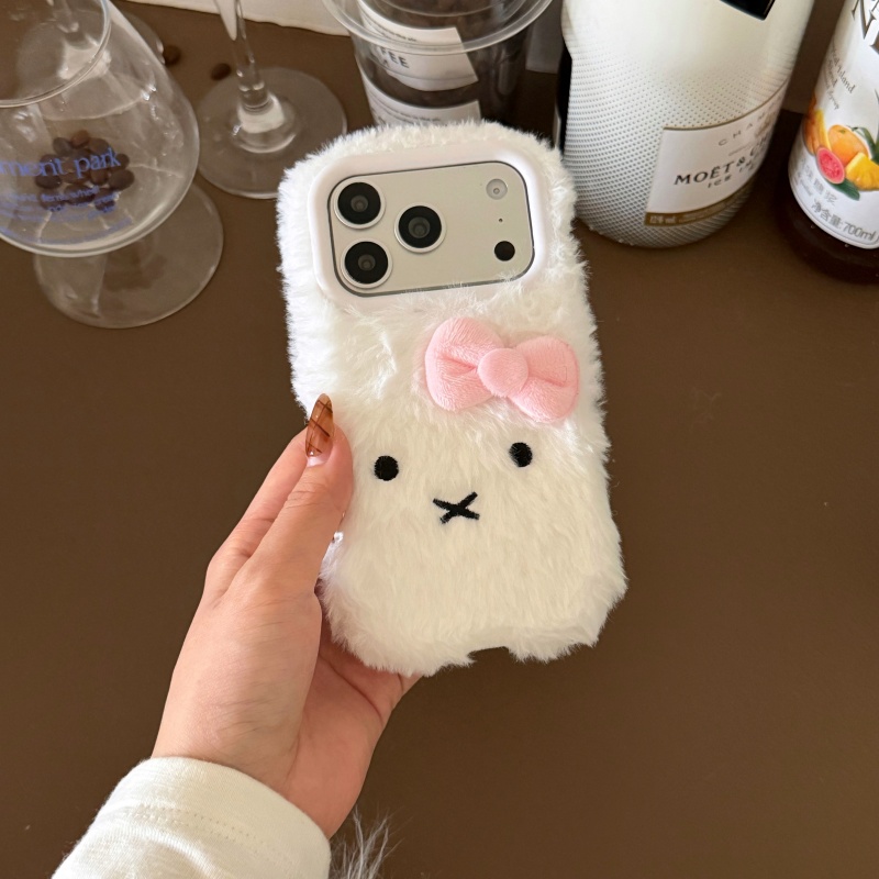 Cute cartoon White Fluffy fur  - огляд і ціна Cute Cartoon Wrist Strap Silicone Case