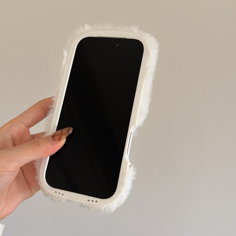 Cute cartoon White Fluffy fur  - огляд і ціна Cute Cartoon Wrist Strap Silicone Case