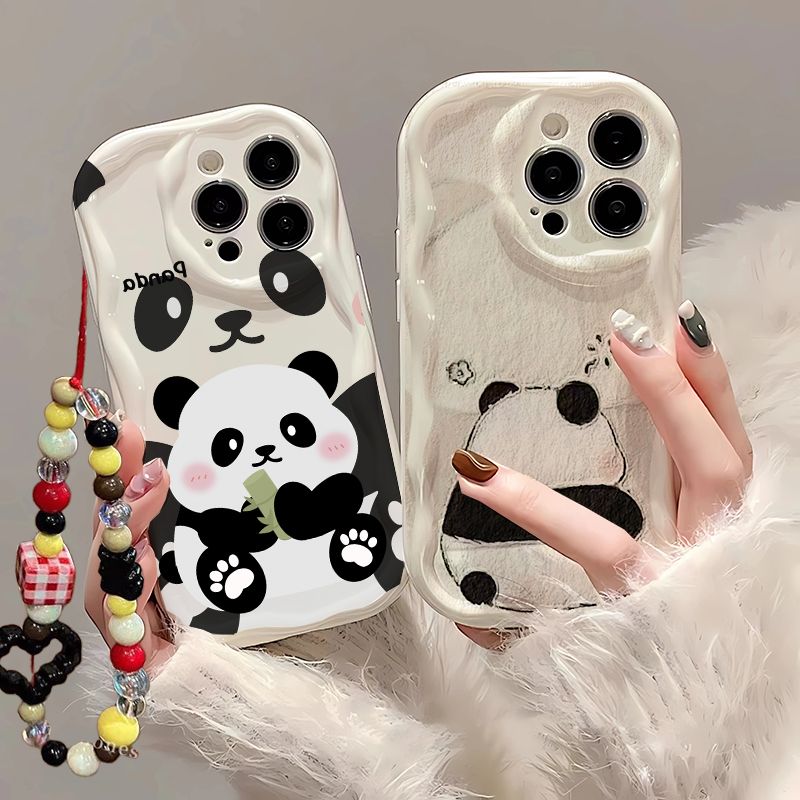 Cute Panda Wrist Strap Case Fo - огляд і ціна Cute Cartoon Wrist Strap Silicone Case