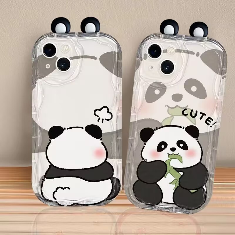 Cute Panda Wrist Strap Case Fo - огляд і ціна Cute Cartoon Wrist Strap Silicone Case