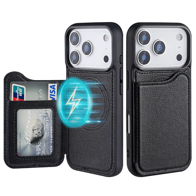 For Magsafe Magnetic Flip Leat - огляд і ціна Leather Wallet Card Holder Phone Cover