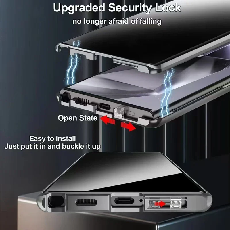 Metal Phone Case Double sided  - огляд і ціна Anti Spy Privacy Glass Case