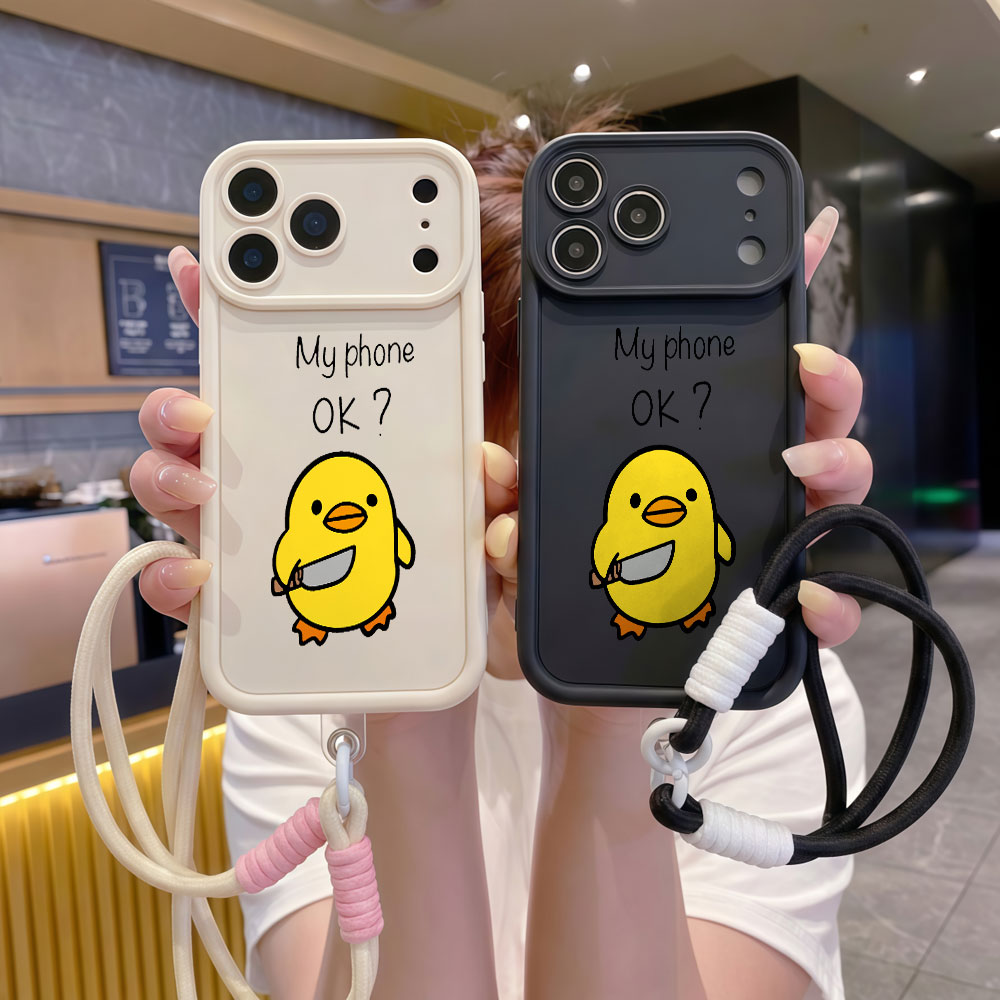 Cute Cartoon Duck Wrist Strap  - огляд і ціна Cute Cartoon Wrist Strap Silicone Case