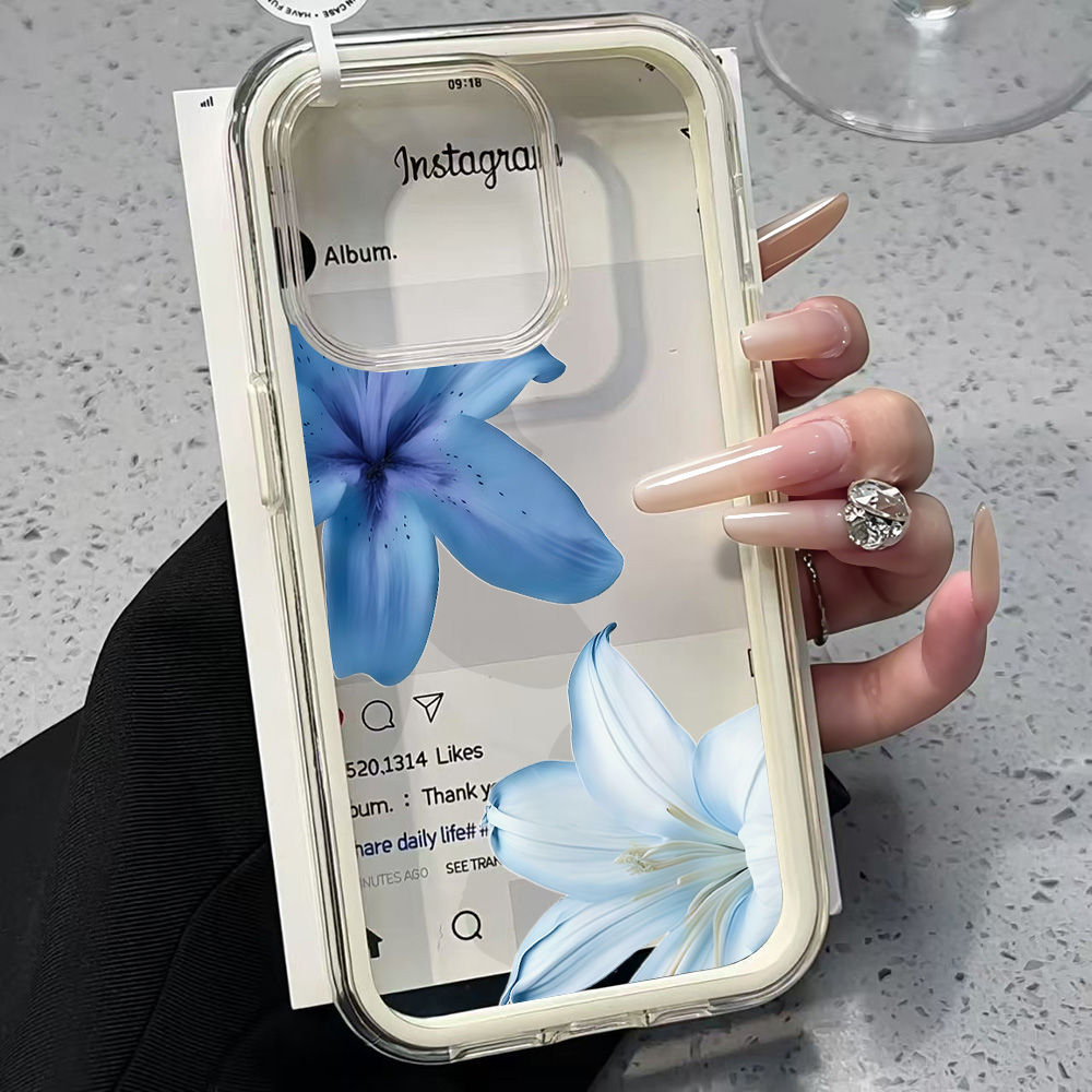 Blue Lily Flower Clear Phone C - огляд і ціна Clear Shockproof Bumper Case