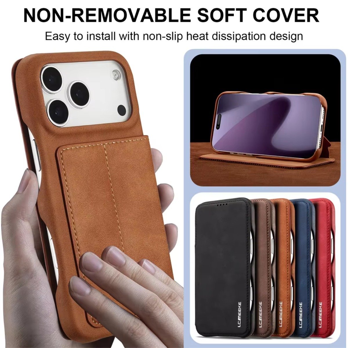 Leather Wallet Magnetic Flip C - огляд і ціна Leather Wallet Card Holder Phone Cover