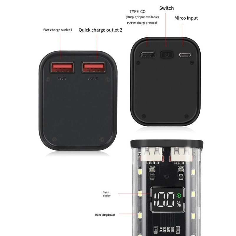 18650 Power Bank Case USB C Mi - огляд і ціна Power Banks