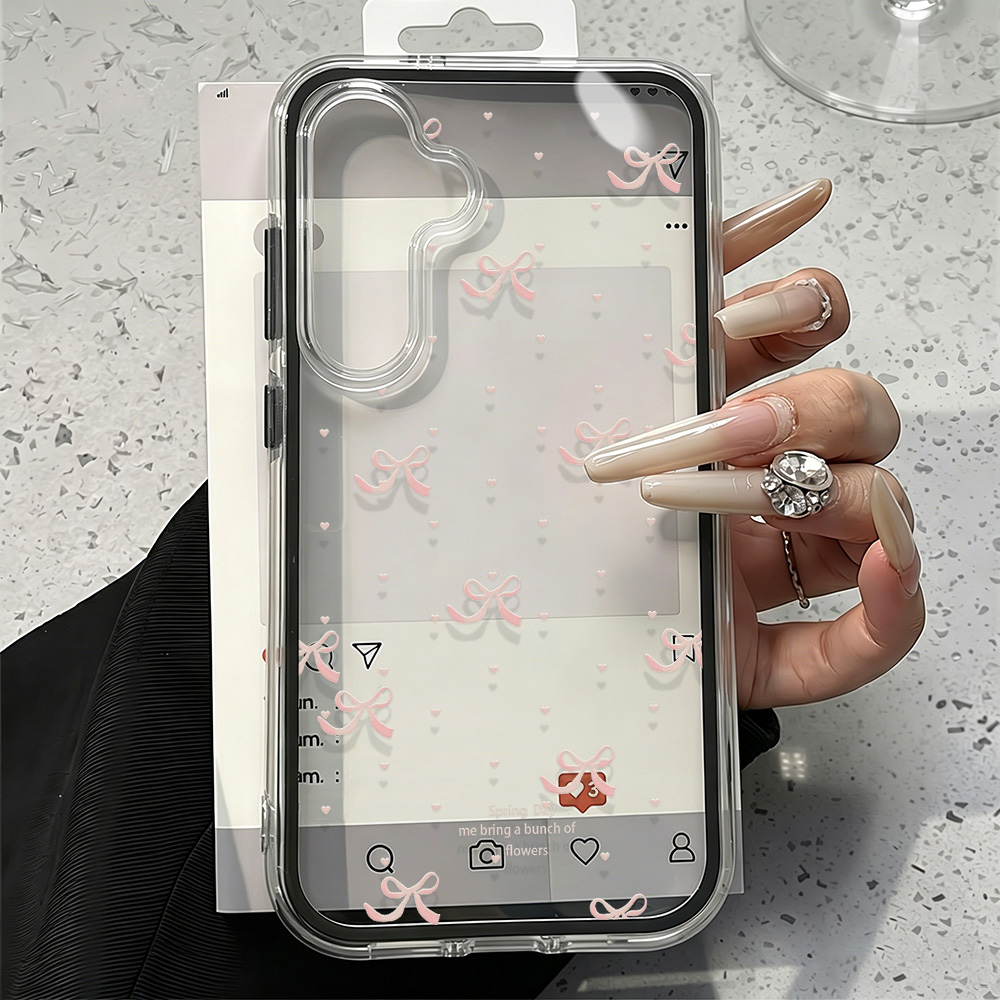 Cute Pink Bow Soft Phone Case  - огляд і ціна Clear Shockproof Bumper Case