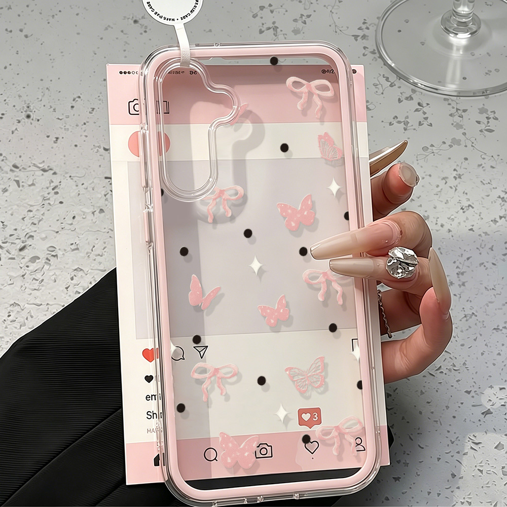 Cute Pink Bow Soft Phone Case  - огляд і ціна Clear Shockproof Bumper Case