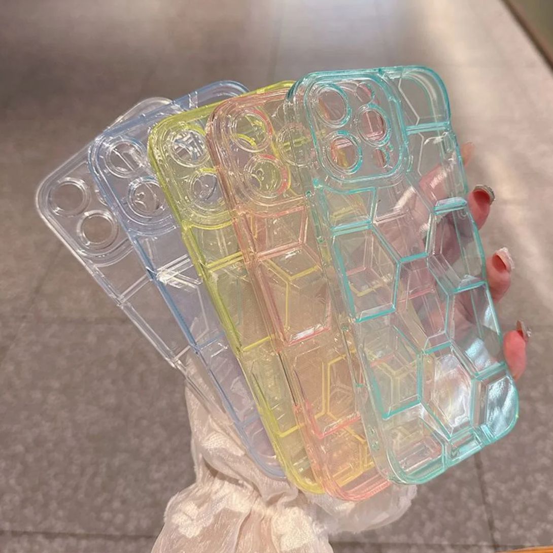 Honeycomb Geometric Football P - огляд і ціна Clear Shockproof Bumper Case