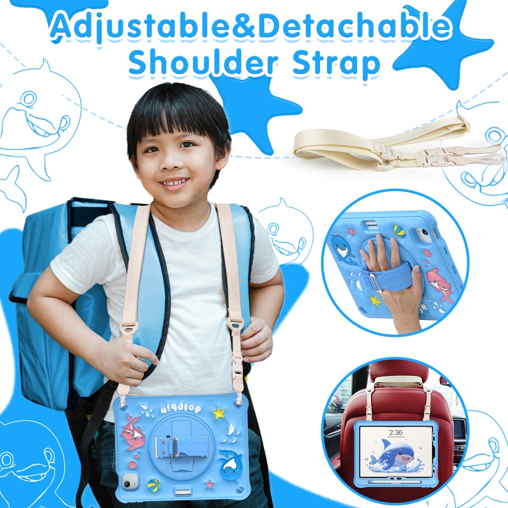 For iPad Mini A17Pro Mini6 Kid - огляд і ціна Cute Cartoon Wrist Strap Silicone Case