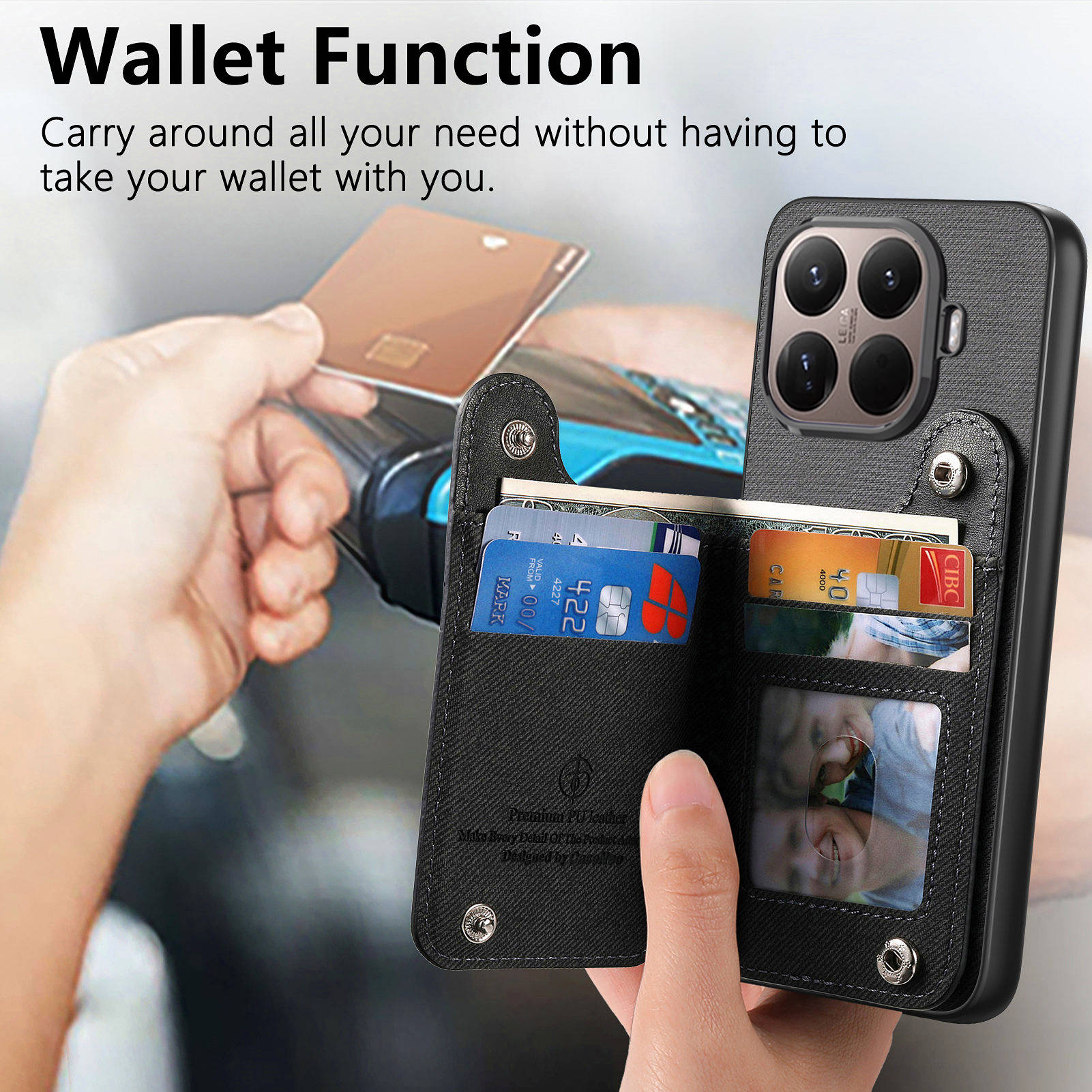 RFID Wrist Strap Zipper Wallet - огляд і ціна Leather Wallet Card Holder Phone Cover