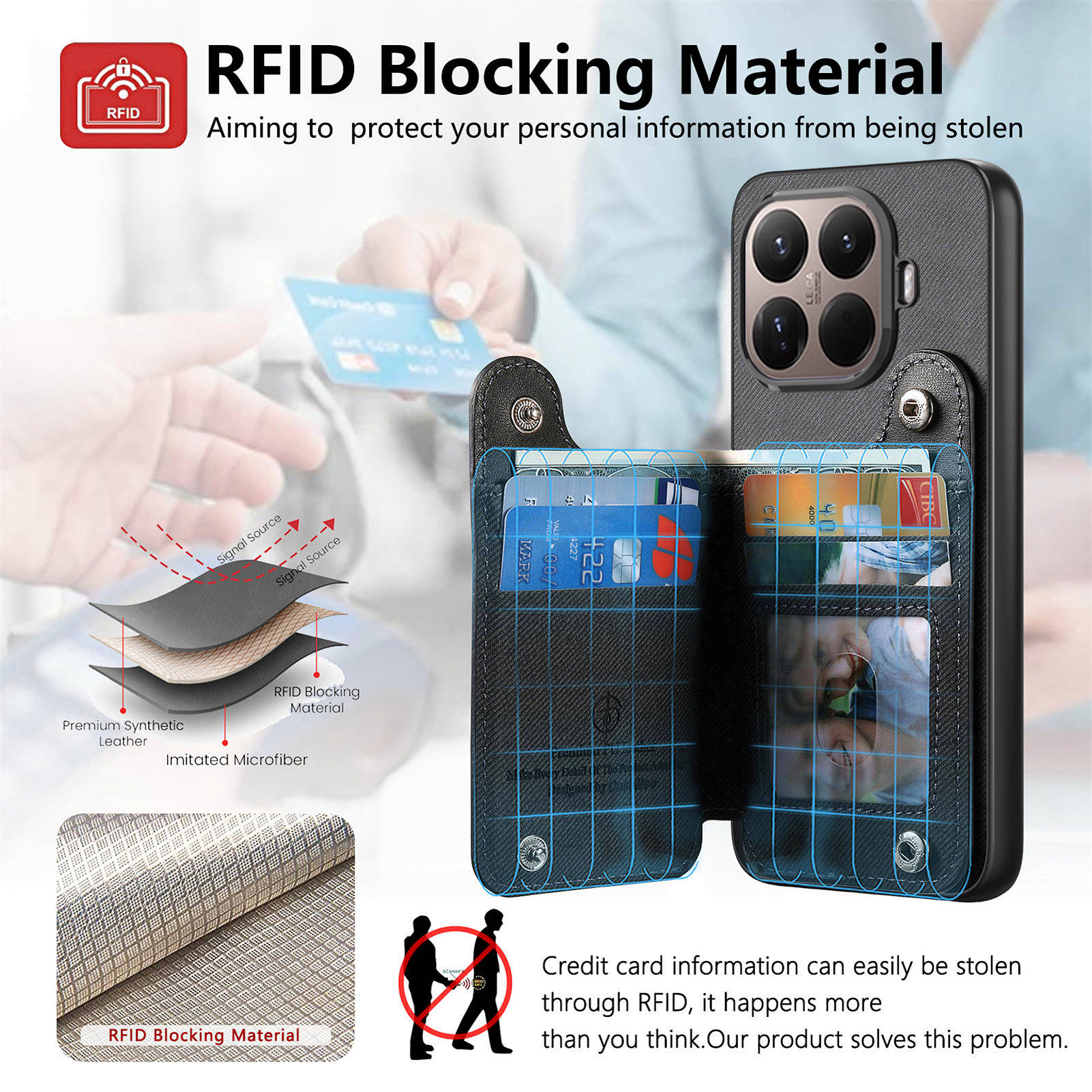 RFID Wrist Strap Zipper Wallet - огляд і ціна Leather Wallet Card Holder Phone Cover