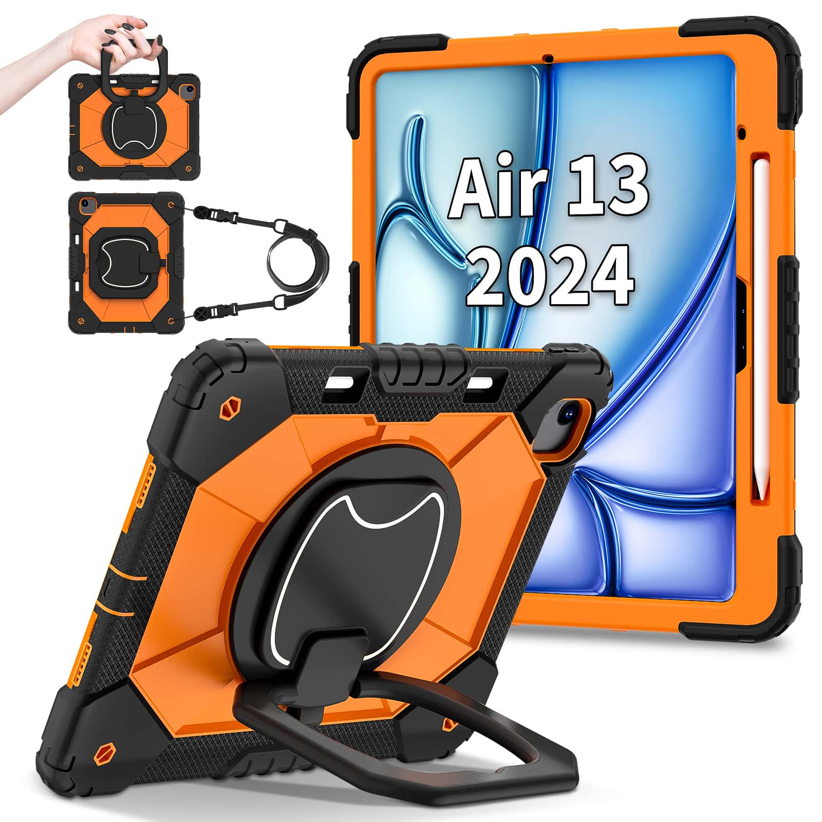 For iPad Pro 13 M5 Air 13 M4 M - огляд і ціна Heavy Duty 360 Full Body Protective Case